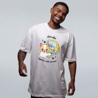 CAMISETA OVERSIZED OFF WHITE - DESCULPE AGORA NÃO POSSO