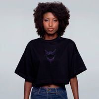 CROPPED OVERSIZED PRETO - NEON DRAGON