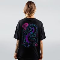 CAMISETA OVERSIZED PRETA - NEON DRAGON
