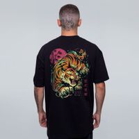 CAMISETA OVERSIZED PRETA - TOKYO TIGER