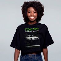 CROPPED OVERSIZED PRETO - TOKYO SIDEWAYS