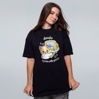 CAMISETA OVERSIZED PRETA - DESCULPE AGORA NÃO POSSO