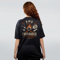 CAMISETA OVERSIZED PRETA - AMO CHURRASCO