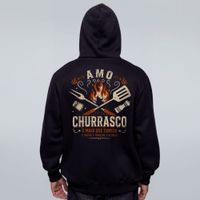 MOLETOM PRETO - AMO CHURRASCO