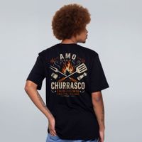 CAMISETA PRETA - AMO CHURRASCO