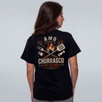 CAMISETA PRETA - AMO CHURRASCO