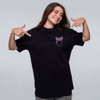 CAMISETA OVERSIZED PRETA - AMETISTA PET BOLSO
