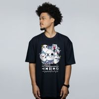 CAMISETA OVERSIZED PRETA - ASSOMBRAÇÕES COLORIDA