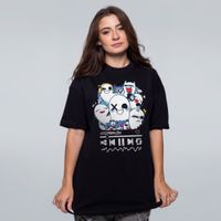 CAMISETA OVERSIZED PRETA - ASSOMBRAÇÕES COLORIDA