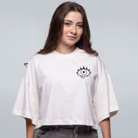 CROPPED OVERSIZED OFF WHITE - ROSTOS E PEDAÇOS