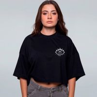 CROPPED OVERSIZED PRETO - ROSTOS E PEDAÇOS