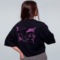 CROPPED OVERSIZED PRETO - CLOVER E CLAUS