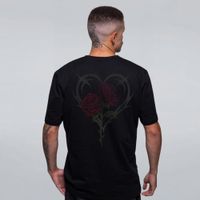 CAMISETA PRETA - ROSES ARE RED