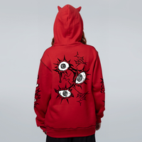 MOLETOM COM CHIFRE VERMELHO E PESPONTO PRETO - QUEBRADO