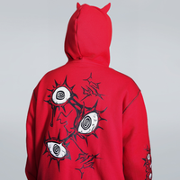 MOLETOM COM CHIFRE VERMELHO E PESPONTO PRETO - QUEBRADO