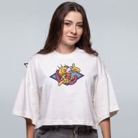 CROPPED OVERSIZED OFF WHITE - FLORES E MAMONAS