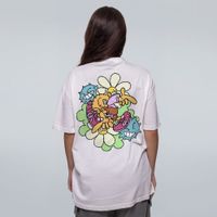 CAMISETA OVERSIZED OFF WHITE - FLORES E MAMONAS