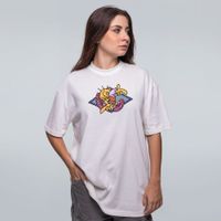 CAMISETA OVERSIZED OFF WHITE - FLORES E MAMONAS