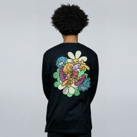 MANGA LONGA PRETA - FLORES E MAMONAS