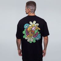 CAMISETA OVERSIZED PRETA - FLORES E MAMONAS