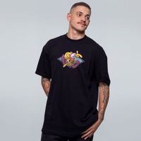 CAMISETA OVERSIZED PRETA - FLORES E MAMONAS