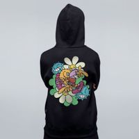 MOLETOM PRETO - FLORES E MAMONAS
