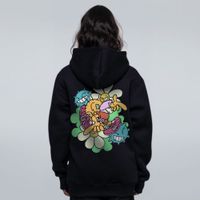 MOLETOM PRETO - FLORES E MAMONAS
