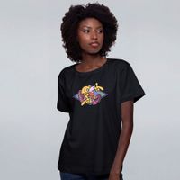CAMISETA PRETA - FLORES E MAMONAS
