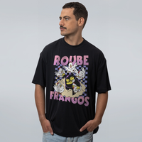 CAMISETA OVERSIZED PRETA - ROUBE FRANGOS