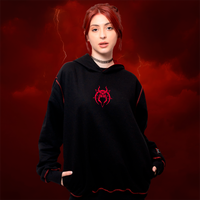 MOLETOM PRETO COM PESPONTO E FORRO VERMELHO - WARLOCK
