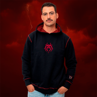 MOLETOM PRETO COM PESPONTO E FORRO VERMELHO - WARLOCK