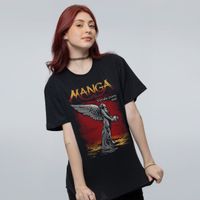 CAMISETA PRETA - MANGA VERDE