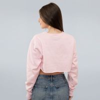 MOLETOM CROPPED ROSA - A VIDA É MELHOR COM BEIJINHOS