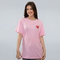 CAMISETA ROSA - A VIDA É MELHOR COM BEIJINHOS