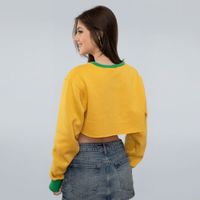 MOLETOM CROPPED AMARELO E VERDE - BRASIL 2026