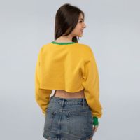 MOLETOM CROPPED AMARELO E VERDE - BRASIL 2026