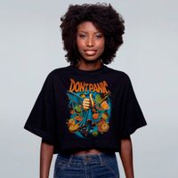 CROPPED OVERSIZED PRETO - DON'T PANIC