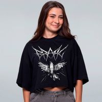 CROPPED OVERSIZED PRETO - CANARINHO SINISTRO
