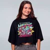 CROPPED OVERSIZED PRETO - ALQUIMISTA HEHE FRENTE