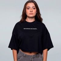 CROPPED OVERSIZED PRETO - KONO DID