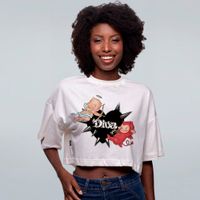 CROPPED OVERSIZED OFF WHITE - SPYKE HEART