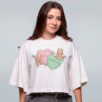 CROPPED OVERSIZED OFF WHITE - TWO HEARTS