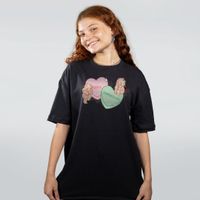 CAMISETA OVERSIZED PRETA - TWO HEARTS