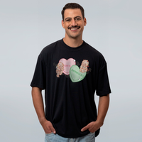 CAMISETA OVERSIZED PRETA - TWO HEARTS