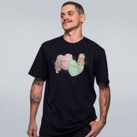 CAMISETA PRETA - TWO HEARTS