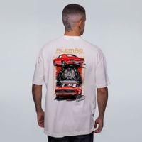 CAMISETA OVERSIZED OFF WHITE - CAMARO VERMELHO