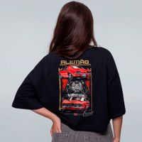 CROPPED OVERSIZED PRETO - CAMARO VERMELHO