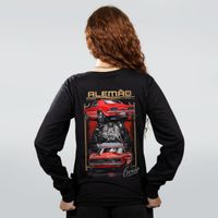 MANGA LONGA PRETA - CAMARO VERMELHO