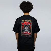 CAMISETA PRETA - CAMARO VERMELHO