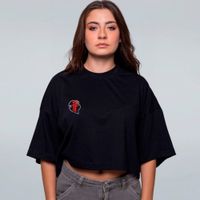 CROPPED OVERSIZED PRETO - RAVENPLAI